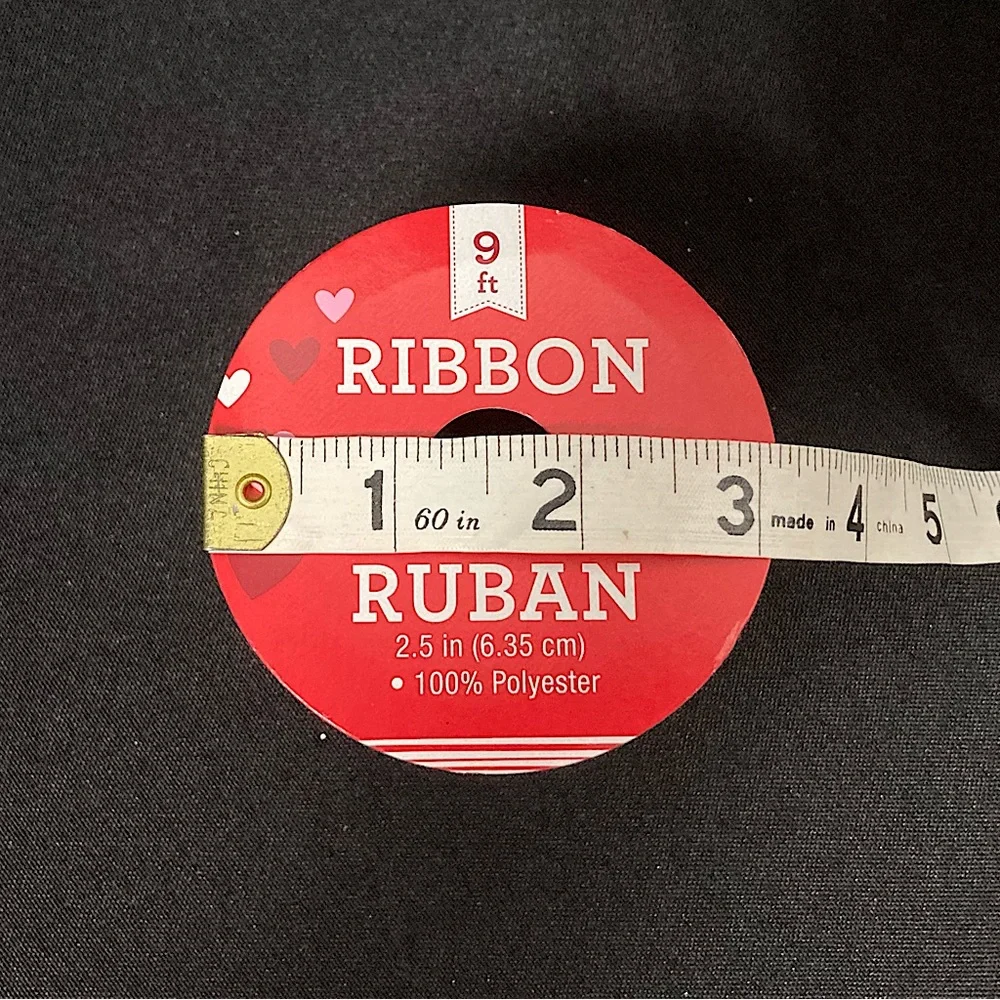 ⭐️ Red And Pink Heart Wire Edged Gift Ribbon 2.5” x 108”